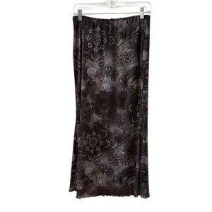 ROMWE Y2K Black Mesh Midi Slip Skirt - Size Large